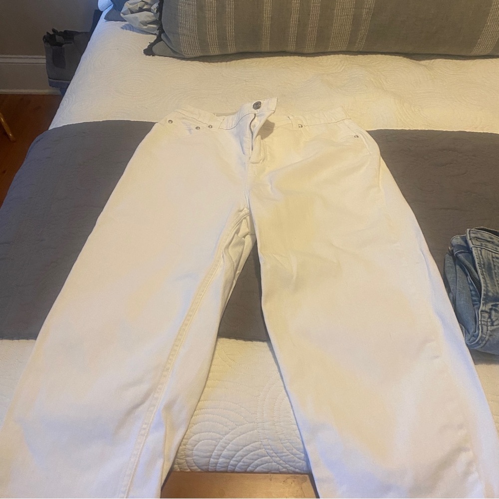 White Cropped Ankle Jeans Classic Style Dem&co from QVC